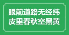 “眼前道路無經(jīng)緯，皮里春秋空黑黃”是什么意思_出處是哪里